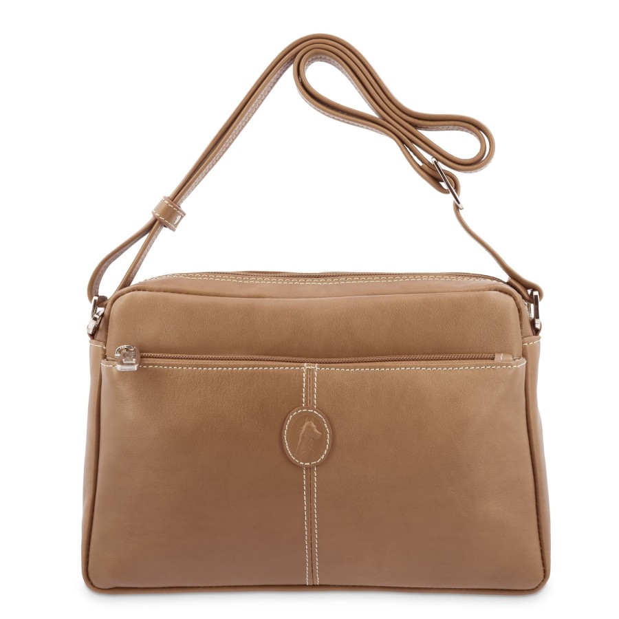 Bolso bandolera de piel burdeos- Oasis